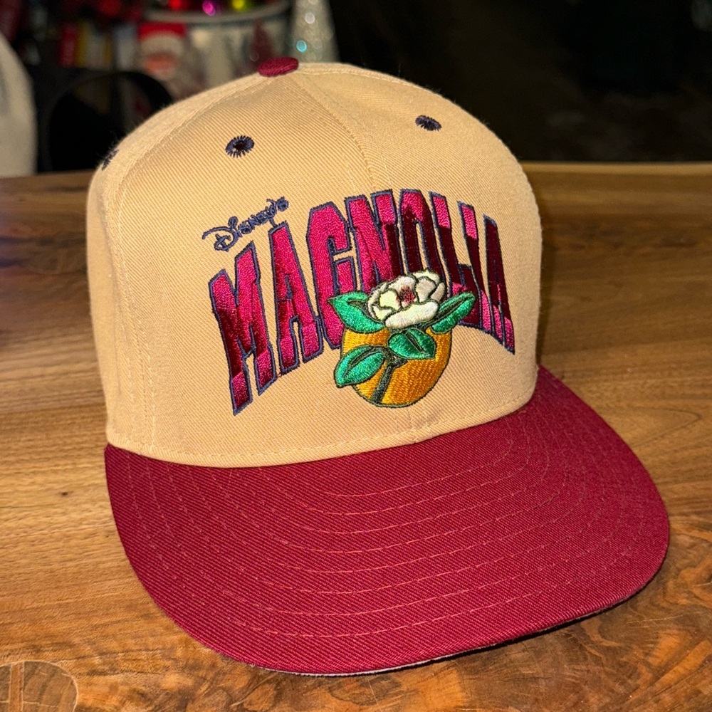 Vintage 1990s Disney Magnolia Snapback Hat Leather Adjustable Strap